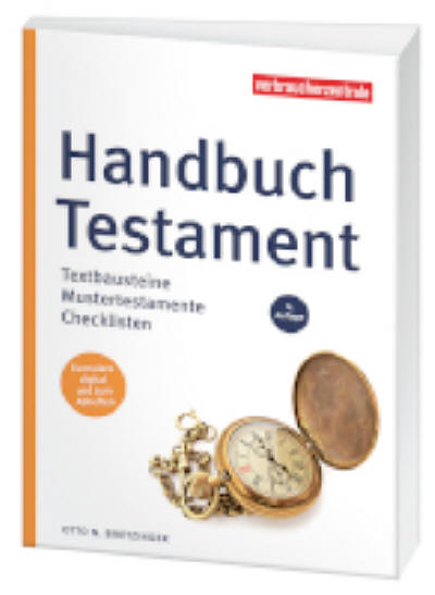 Cover des Ratgebers "Handbuch Testament" 4.A.